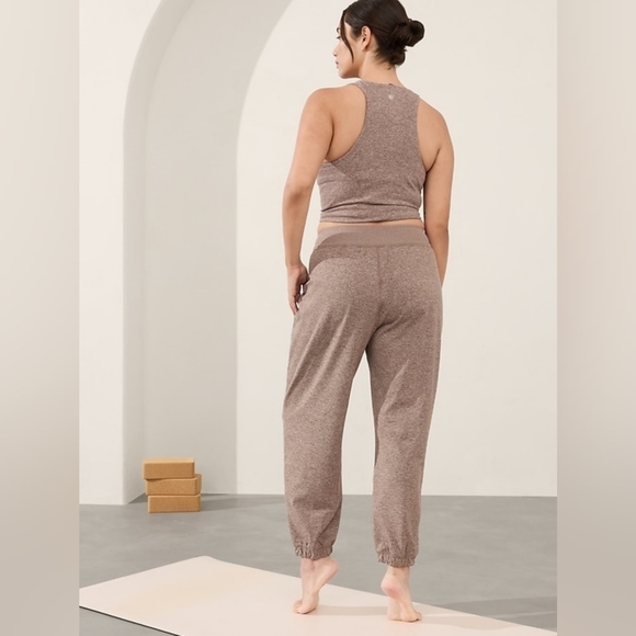 Ribbed Knit Lounge Tank & Jogger Set - Taupe - Picture 2 of 5